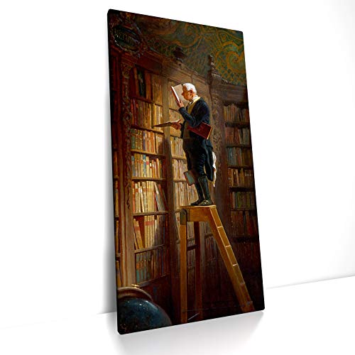 CanvasArts Carl Spitzweg - der Bücherwurm - Leinwand Bild auf Keilrahmen - The Bookworm (80 x 40 cm, Leinwand auf Keilrahmen)