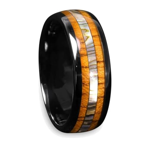 Ring Ringe Damen Bijouterie Herren 8Mm Schwarze Herrenringe Ring Herren Damen Ehering Geschenke 11 Style22