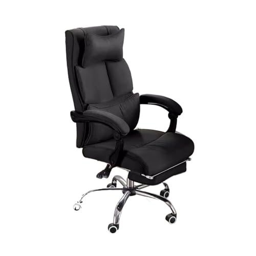 Zhaoj24-05 Bürostuhl Ergonomischer Moderner, einfacher Computerstuhl, Verstellbarer Bürostuhl for die Mittagspause, bequemer, sitzender, ergonomischer Bürostuhl Schreibtischstuhl(Schwarz)