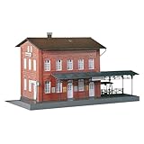 FALLER Bahnhof Waldbrunn Modellbausatz mit 82 Einzelteilen 240 x 125 x 135 mm I Modelleisenbahn Zubehör H0 Gebäude I Modelleisenbahn H0 Bahnhof