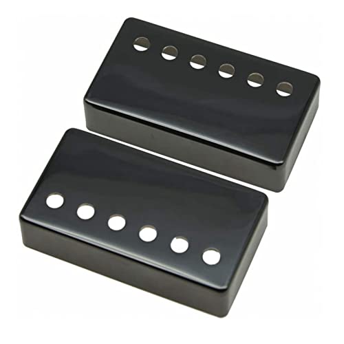 ZENGXUE 2 Stücke Gitarre Pickup Cover Messing Humbucker Pickup Abdeckungen Pole Abstand Passen Sie Die Meisten LP Guitar Black Humbucker Tonabnehmer Set (Color : Black)