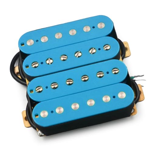 E-Gitarre Pickup Coil Spliting Pickup Humbucker Dual Coil Pickup 4 Leiter Kabel N-7,5K/B-15K Ausgang Hellblau e gitarren tonabnehmer (Color : Neck and Bridge)