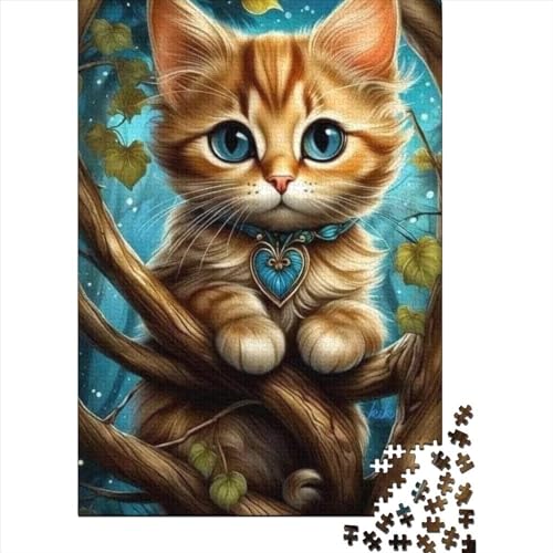 Jigsaw Puzzle Arts Cats 1000-teiliges Puzzle Holzpuzzle Geeignet für Erwachsene Familienspiele Größe: 75x50cm