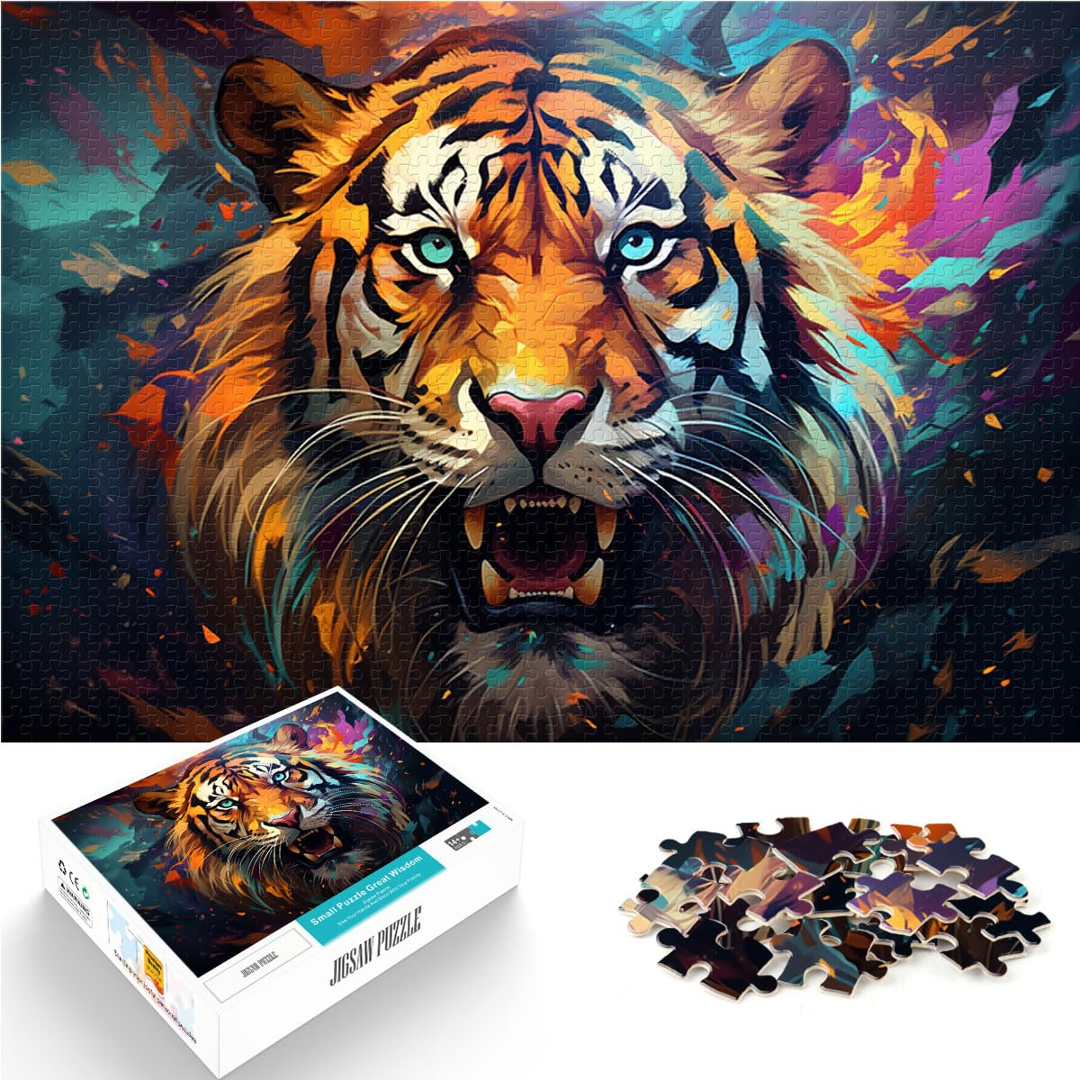 Puzzles Geschenke Spielzeug Fantasietiger 1000-teiliges Puzzle Holzpuzzle Spielzeug Puzzles Lernspiele Stressabbau Puzzles 1000 Stück (50x75cm)