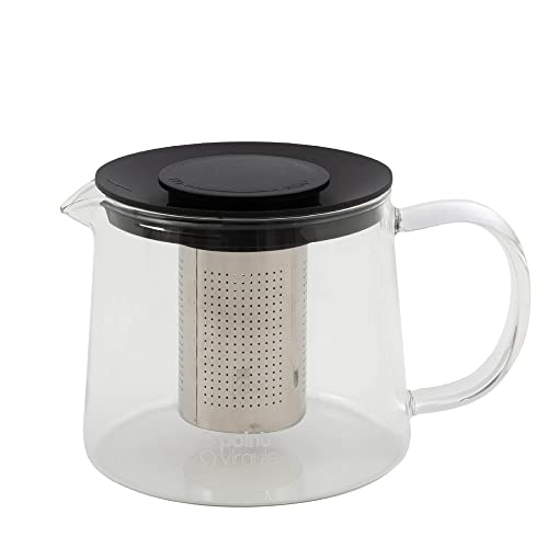 Point-Virgule Teekanne aus Glass mit Infuser aus Edelstahl schwarz 1L