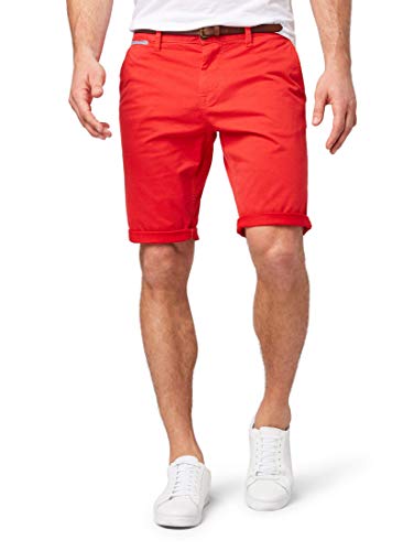 TOM TAILOR Herren Chino Basic Sommer Kurze Hose,Rot (Tibet Red 17761),31