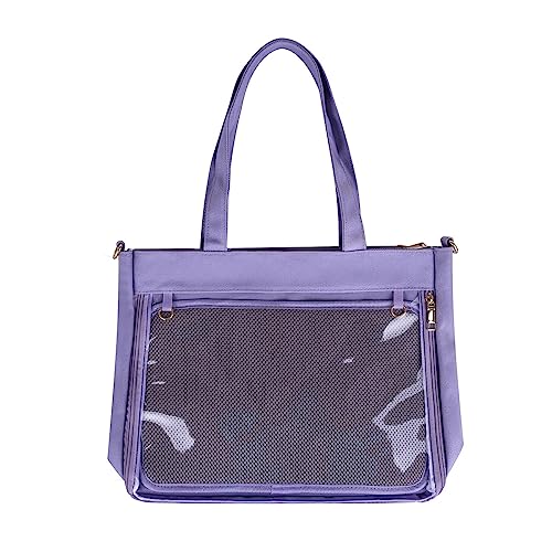 ohodhmnu Damen Tote Bag Mädchen Tasche Schultertasche Frauen Transparente Tasche Student Anime Satchels Teens Crossbody Bag Weibliche Handtasche, violett, single bag