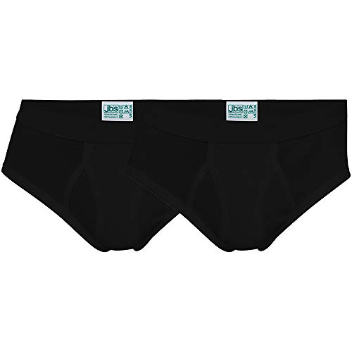 jbs Slips Herren (2er) hochwertige atmungsaktive Sportswear Unterhosen, Belastbarkeit und Langlebigkeit durch extra Lange Baumwollfasern, Ganzjährig, schwarz