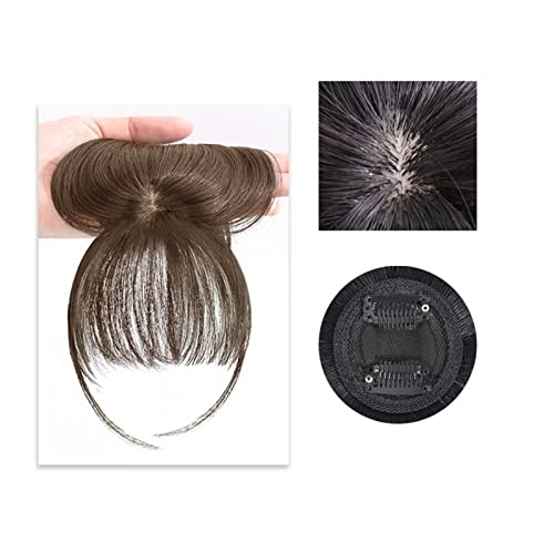 Pony-Haarspange, Clip-in-Pony vorne, synthetischer 3D-Luftfransen-Pony, Clip-in-Bang-Haarverlängerung, gerades synthetisches Haarteil, weiches, natürliches Haar-Accessoire for Frauen und Mädchen,Fals