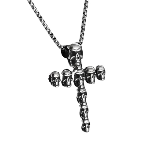 XIPIEIO Personalisierte vielseitige Halskette für Männer, Vintage-Anhänger, Halskette für Männer, dominanter Amulettschmuck, Gothic, dominanter Punk, Biker, Modegeschenke