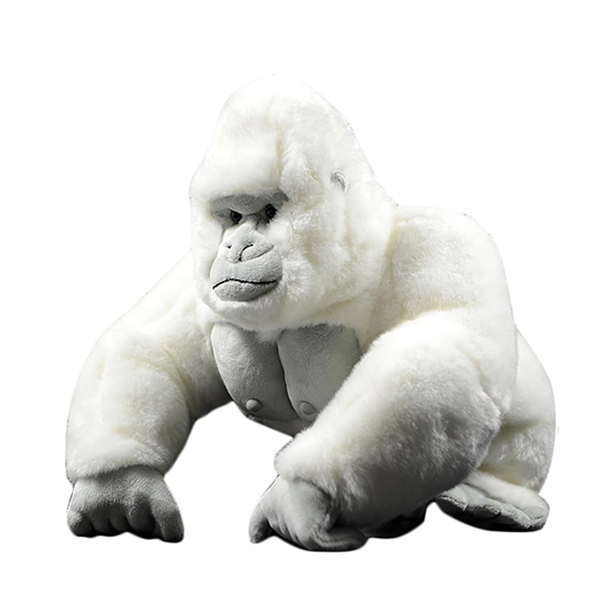 DANAIM Realistisches Albino-Gorilla-Stofftier, 35,6 cm Weiches Gorillas-Plüschtier, Niedliche Tierpuppe, Geschenke for Kinder, Geburtstag, Weihnachten