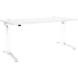 Schäfer Shop Genius Schreibtisch PLANOVA ERGOSTYLE, elektrisch höhenverstellbar, Rechteck, C-Fuß, B 1800 x T 800 x H 715-1182 mm, weiß