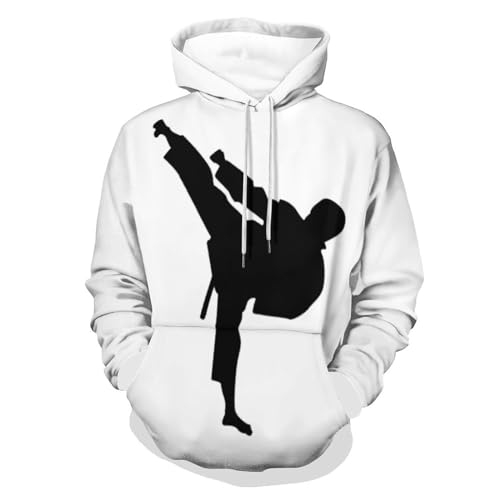 HABXNJF Kapuzen-Sweatshirt, Taekwondo Kampfsport Hoodie, Fashion Hoodie mit Tasche für Herren Damen, Taekwondo Kampfsport, L