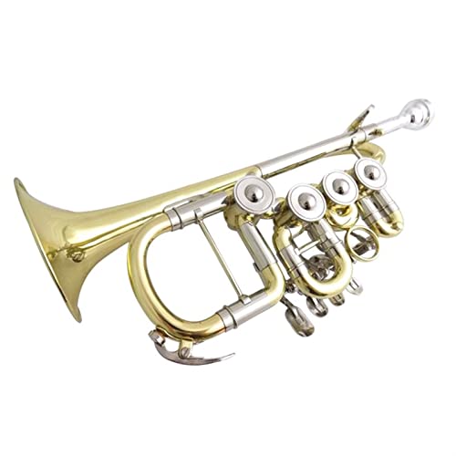 Trompeten BB Trompete B Wohnung Mit Extra Führpipe Messing Piccolo-Trompeten Musikinstrumente Trompeta Mit Fallmundstück Trompete aus Messing