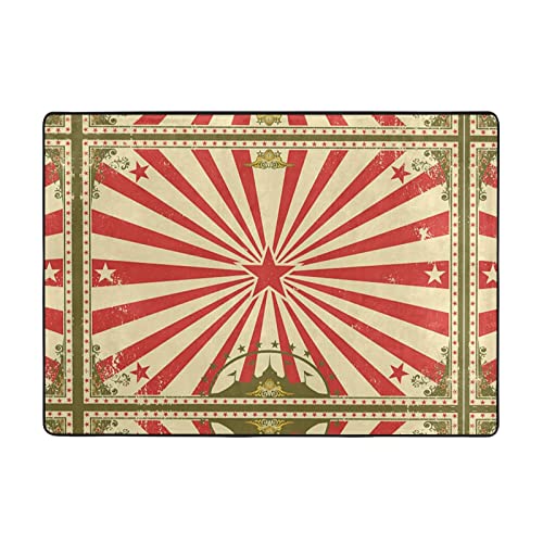 Vintage Zirkus Hintergrund Teppich Zimmer Schlafzimmer übergroße fusselfrei 203,2 x 147,7 cm Teppich weich im Griff mit feinem Nickerchen verschleißfest