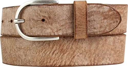 BELTINGER Damen-Gürtel aus weichem Vollrindleder Vintage-Look 4 cm | Jeans-Gürtel für Damen 40mm | Ledergürtel Used-Look | Cognac 80cm