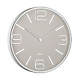 Atlanta Moderne Wanduhr Quarz 30 cm Designuhr Metall Mineralglas Weißes Zifferblatt - 4515/0