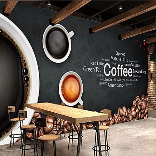 XLMING Kaffee Kreidetafel Alphabet Vintage Cafe Restaurant 3D Tapete Home Dekoration Wohnzimmer Sofa Schlafzimmer Tv Hintergrund Wand-430cm×300cm