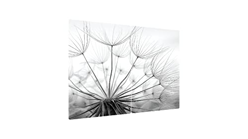 ALLboards Glas Herdabdeckplatte Schneidebrett Pusteblume Löwenzahn Blume 2er Set Multi-Platte Arbeitsplatte Herdschutz Deko für Küchen Gehärtetes Glas, 2 Stück - 52x30cm