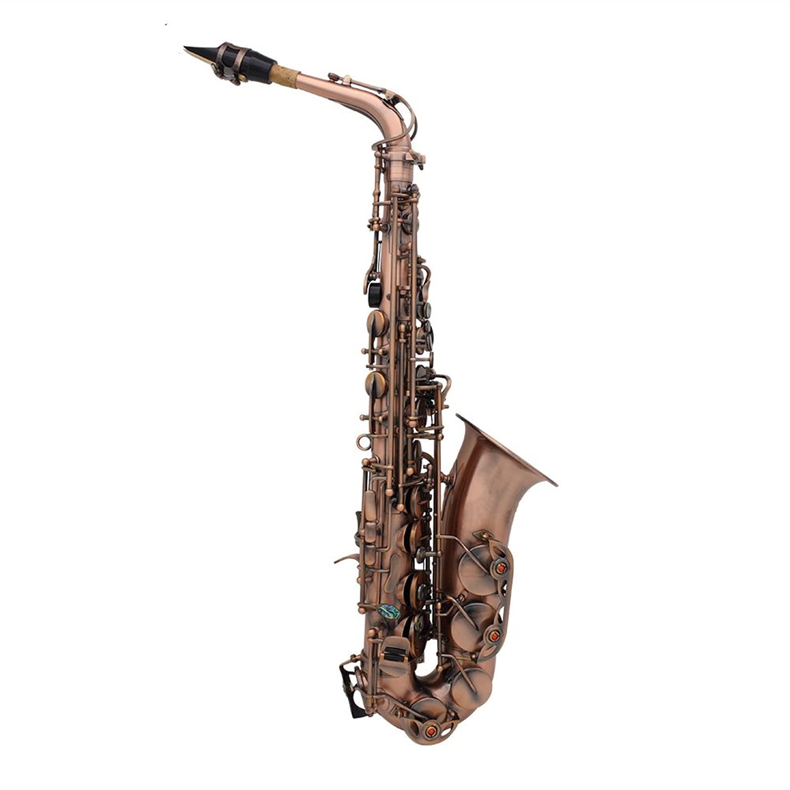 Professionelle EB E-Flat-Alt-Saxophon-SAX- rote Bronze- Biegung Abalone-Shell-Schlüssel- Schneidemuster mit Fallhandschuhen