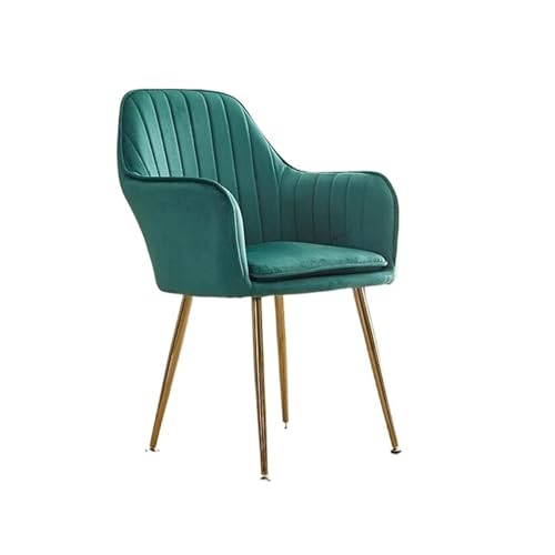 FUHAI-666 Esszimmerstuhl Nordic Sessel Moderne Esszimmer Stuhl Esszimmer Möbel Design Samt Wohnzimmer Kaffee Stuhl Make-Up Zurück Stuhl Kaffeestuhl(Green)