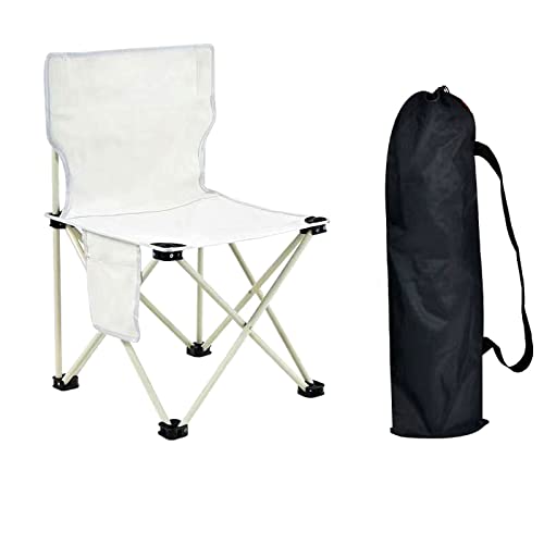 QYZUJIKL Outdoor-Campingstuhl, tragbare Klapphocker mit Seitentaschen, robuste Angelstühle zum Wandern, Strand, Picknick, Grillen