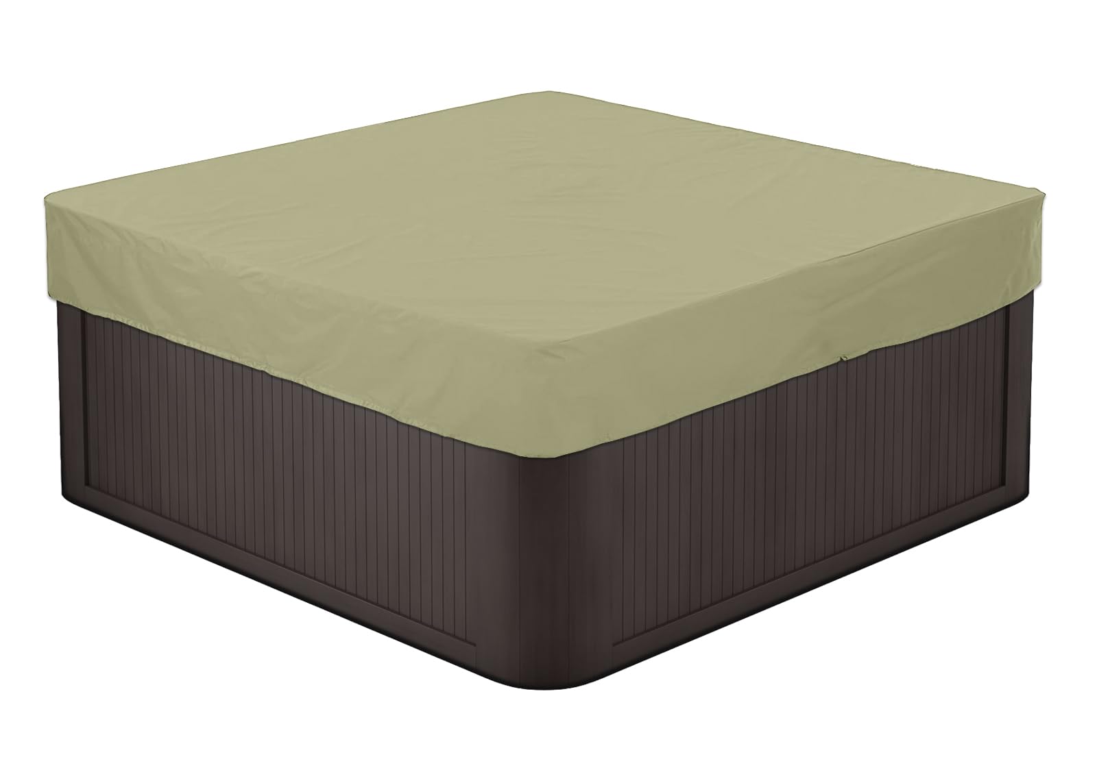 BaCover Outdoor Whirlpool Abdeckung, 210D Oxford-Gewebe Wasserdicht Schutz vor Wind UV Schützende Quadrat Poolabdeckung,Beige,220x220x30cm