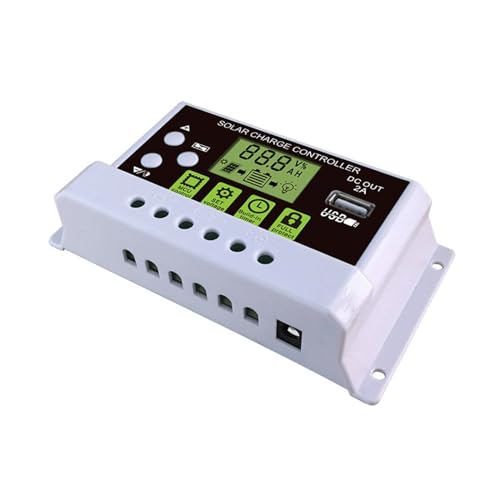 Solarregler, Solarregler 10A 20A 30A 40A 50A 60A Auto 12V 24V Lade-Entlade-Controller PWM USB DC-Ausgang(20A)