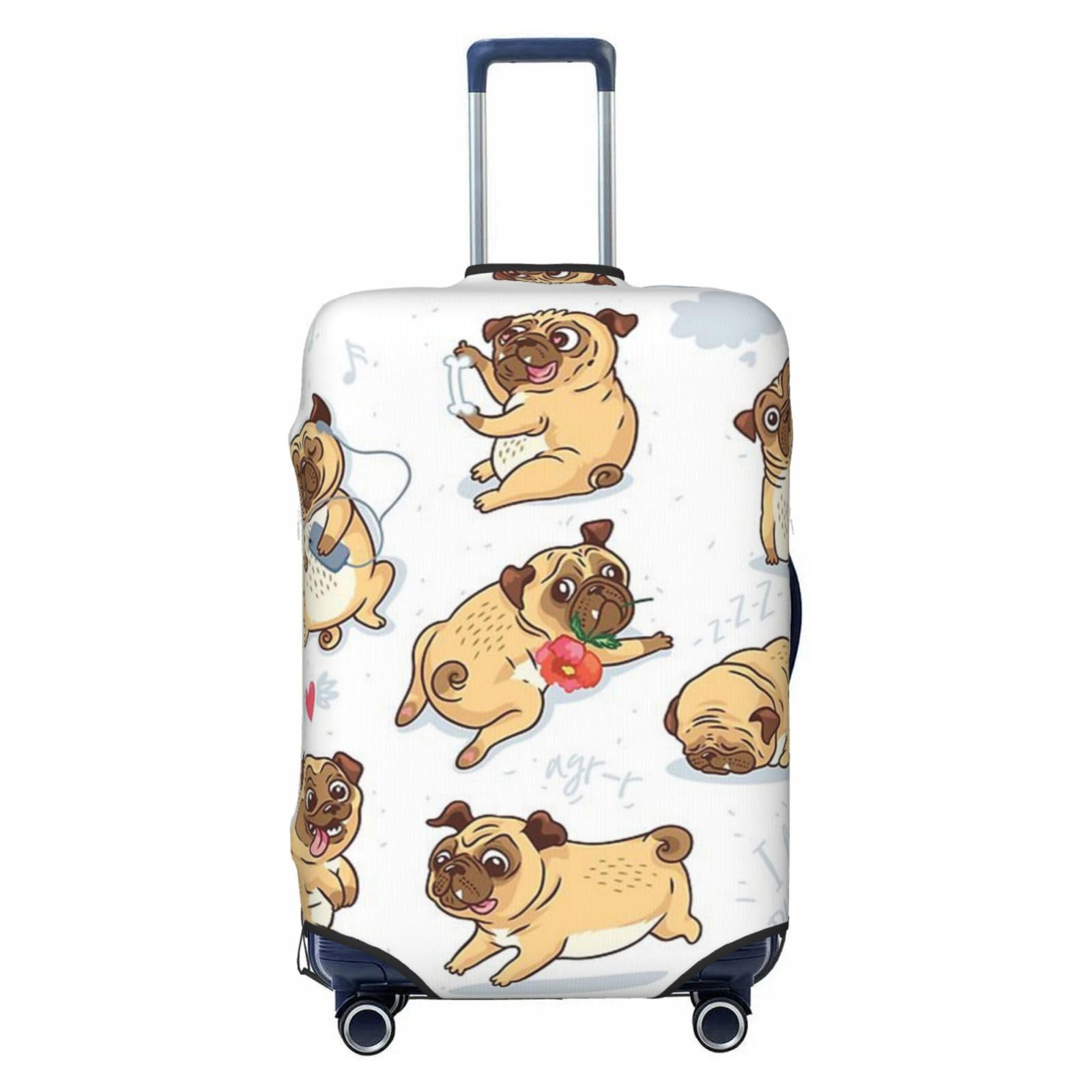 Miniks Funny Dog Travel Luggage Cover Durable Suitcase Protector Fits 18-32 Inch Luggage Small, Schwarz, Small