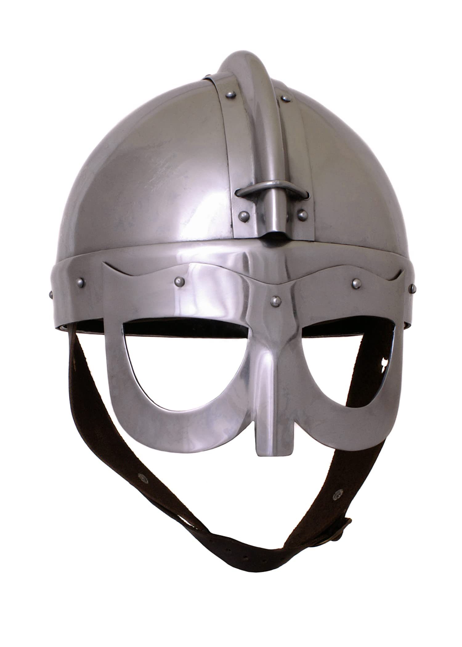 Battle-Merchant Wikinger Brillenhelm | Mittelalter Helm aus Stahl | Wikinger Metall Helm für Deko und Schaukampf | Brillenhelm für Erwachsene | Größe M