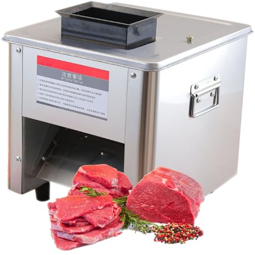 ROGHA 850 W Fleischschneidemaschine, kommerzieller Rohfleischschneider aus Edelstahl für knochenloses Schweinefleisch, Hühnchen, Fisch für den privaten und gewerblichen Gebrauch,2.5mm