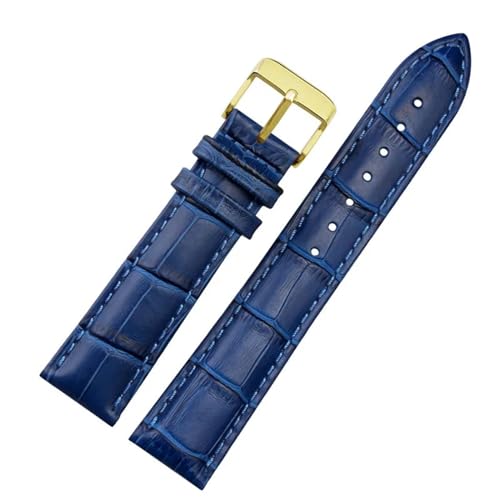 NEYENS Uhrenarmband aus echtem Leder, für Damen und Herren, für Citizen Rossini, 12, 14, 16, 18, 19, 20, 21, 22, 23 mm, Blau, 18 mm, Achat