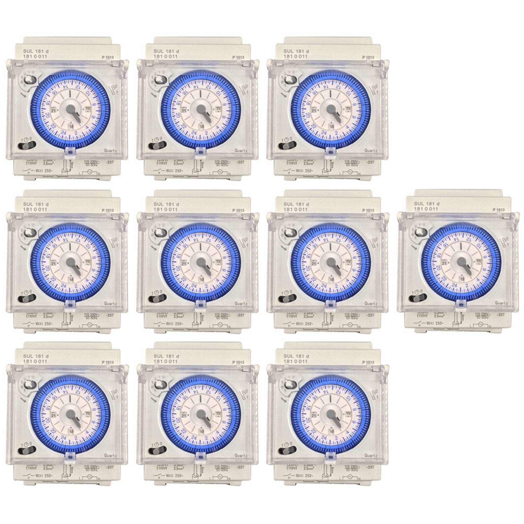 Kiudduy 10X Analoger Mechanischer Zeitschalter 110V-220V 24 Stunden TäGlich Programmierbar 15 Minuten Einstellzeitrelais Sul181D