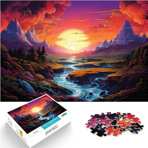 Puzzle | Puzzle Sonnenuntergangstour, 1000 Teile, Puzzle aus Holz, Spielzeug, Puzzle, Lernspiele, Stressabbau-Puzzle, 1000 Teile (50 x 75 cm)