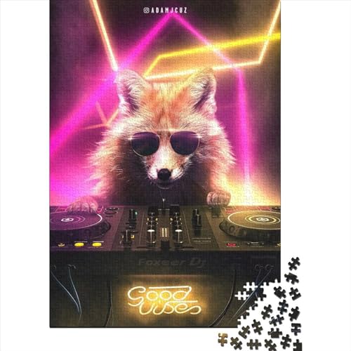 Dj Fox Holzpuzzle Puzzles für Erwachsene und Jugendliche, 1000 Teile, Puzzles für Erwachsene, Puzzles für Erwachsene und Jugendliche, 75 x 50 cm