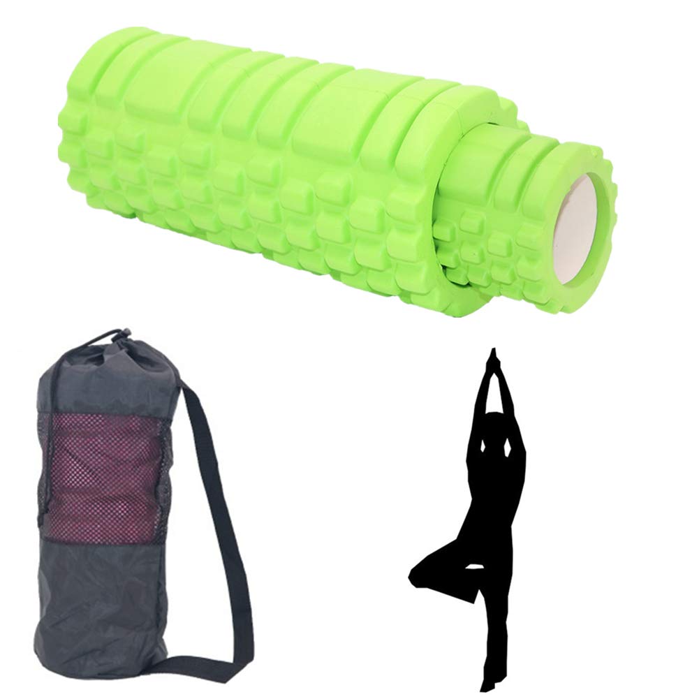 Rückenrolle Faszienroller Schaumstoffrolle für tiefe Gewebemuskelmassage Massage Roller Stick Trigger Point Foam Roller Rückenmassagegerät green,33cm