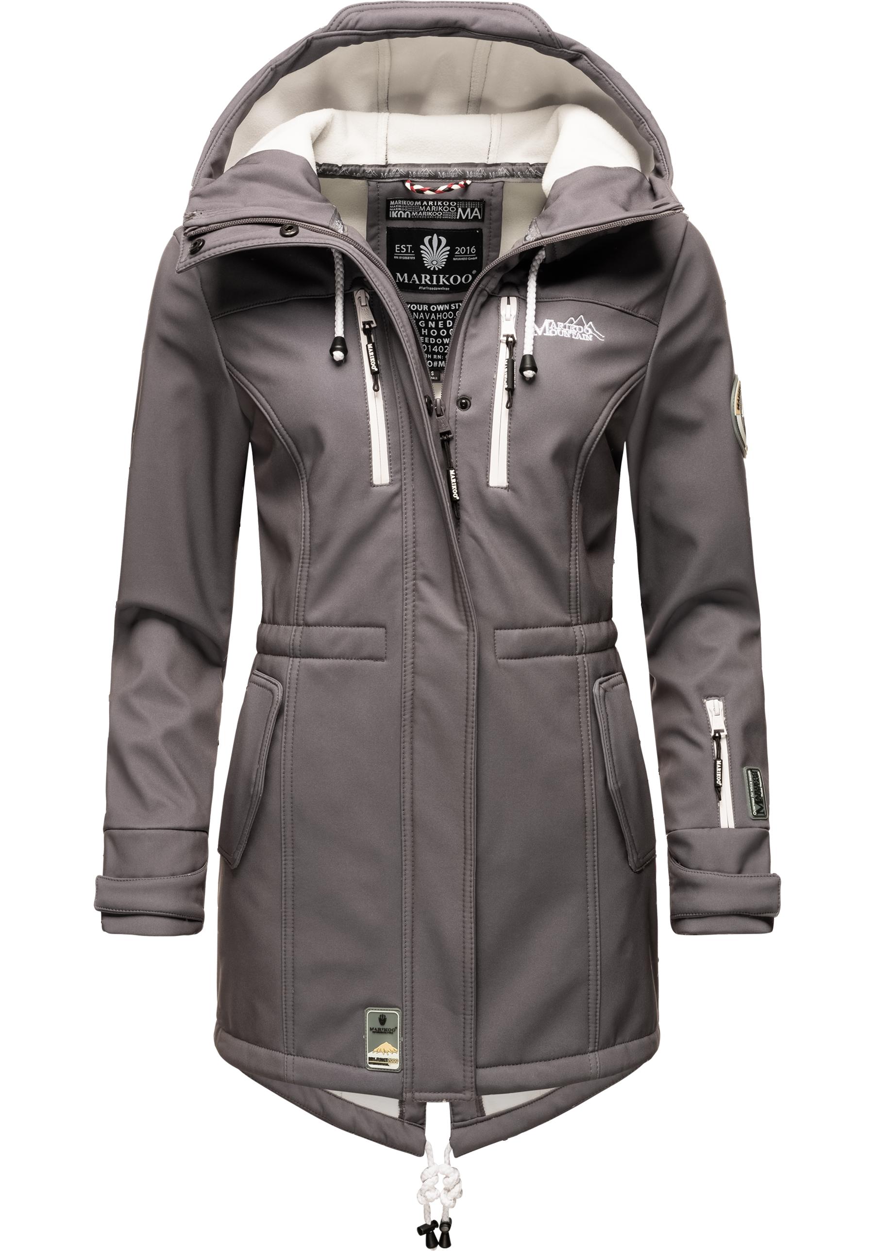 Marikoo Funktionsmantel "Zimtzicke", sportlicher Softshell Parka mit Kapuze