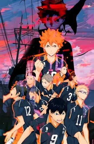 HfmQuisutron Jigsaw Puzzle 1000 Teile Sport Anime Haikyuu!! Posters Puzzle Home Stressabbau Spiel Zw150Qv