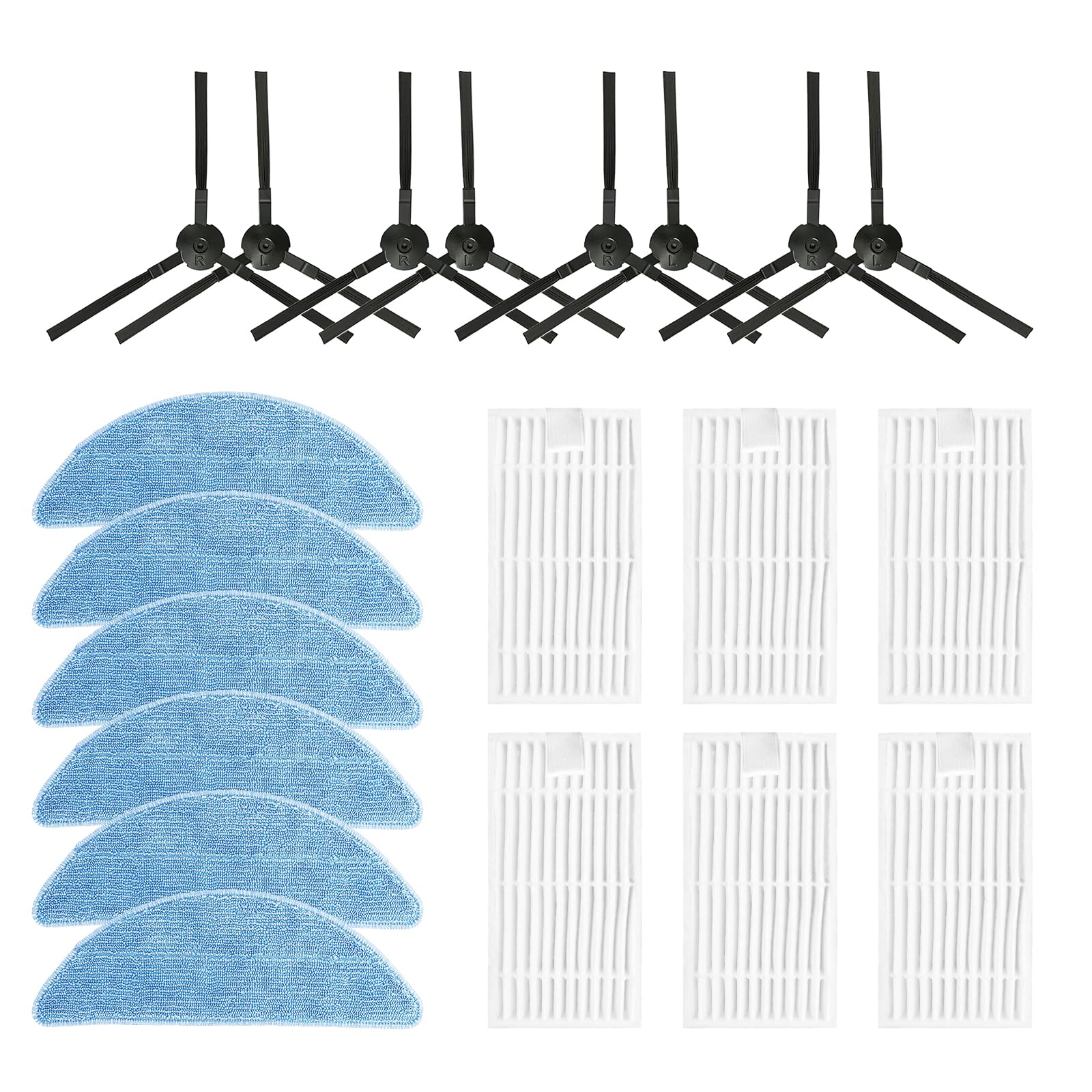 Ersatz-Seitenbürste + Filter + Wischpads für V3s V5s V50 V55 Saugroboter Ersatzteil