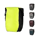 AGU Clean Fahrradtaschen Medium, Tasche für Gepäckträger Fahrrad, 17L Seitentasche Fahrrad, Wasserabweisend, Reflektierend, 100% Recyceltes Polyester - Fluo Gelb