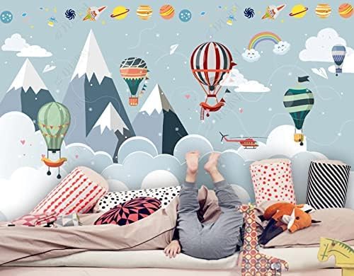 Heißluftballon-Muster Weiße Wolke Berg Wand 3D Tapeten Wanddekoration Fototapete Sofas Wohnzimmer Wandbild Schlafzimmer-300cm×210cm