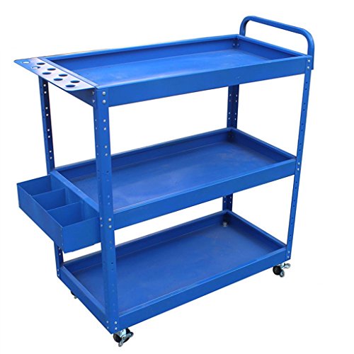 HXLDZOU Trolley-Auto-Reparatur-Werkzeugwagen, belastbar 130 kg, kann in Werkstätten und Reparaturwerkstätten verwendet Werden (Blue)