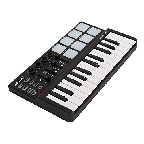 Btuty Panda MIDI Controller Tastatur 25 Tasten USB Drum Pad Controller Mini Portable