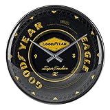 Nostalgic-Art 51085 Goodyear Wheel | Wanduhr 31cm | Hochwertige Quartz-Uhr | Echtglas-Front & Metall-Rahmen