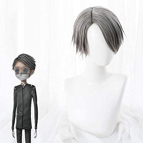 LINLINCD-Anime Coser wig Game Identity V Cosplay Wig Embalmer Aesop Carl Cosplay Wig Wig Halloween Party Heat Resistant Synthetic+Wig Caps