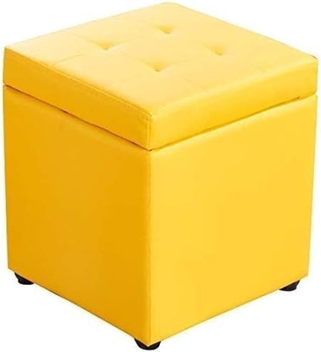 RAABYU Fußstütze Fußhocker Würfel Kunstleder Aufbewahrung Pouf Sitzbank, Spielzeugkiste mit Scharnier oben Organizer Box Pouf Truhe