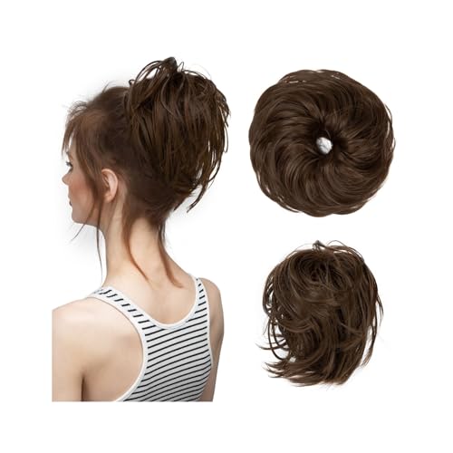 Brötchen Haarteil Synthetisches, gefälschtes, unordentliches Dutthaar, lockiges Band, Haarteil, Haargummi, Scrunchie, Wickelstück, elastisches Haar, Chignon, Cheveux, Schwanz, Hochsteckfrisur for Dame