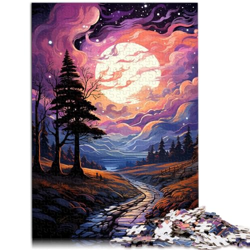 Puzzle Moonlight Road 1000 Teile Puzzle Holzpuzzle Spielzeug Puzzle Lernspiele Stressabbau Puzzle 1000 Teile (50x75cm)