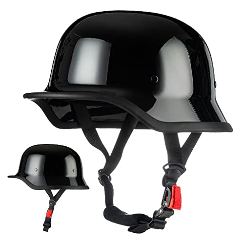 Halbschalenhelm Deutsche Motorrad Halbhelm Motorradhelm DOT/ECE-Zertifiziert Rollerhelm Jethelm Moped Helm Motorrad-Roller StraßEnmoped Halbhelm Unisex-Helm/GrößE:M~2XL