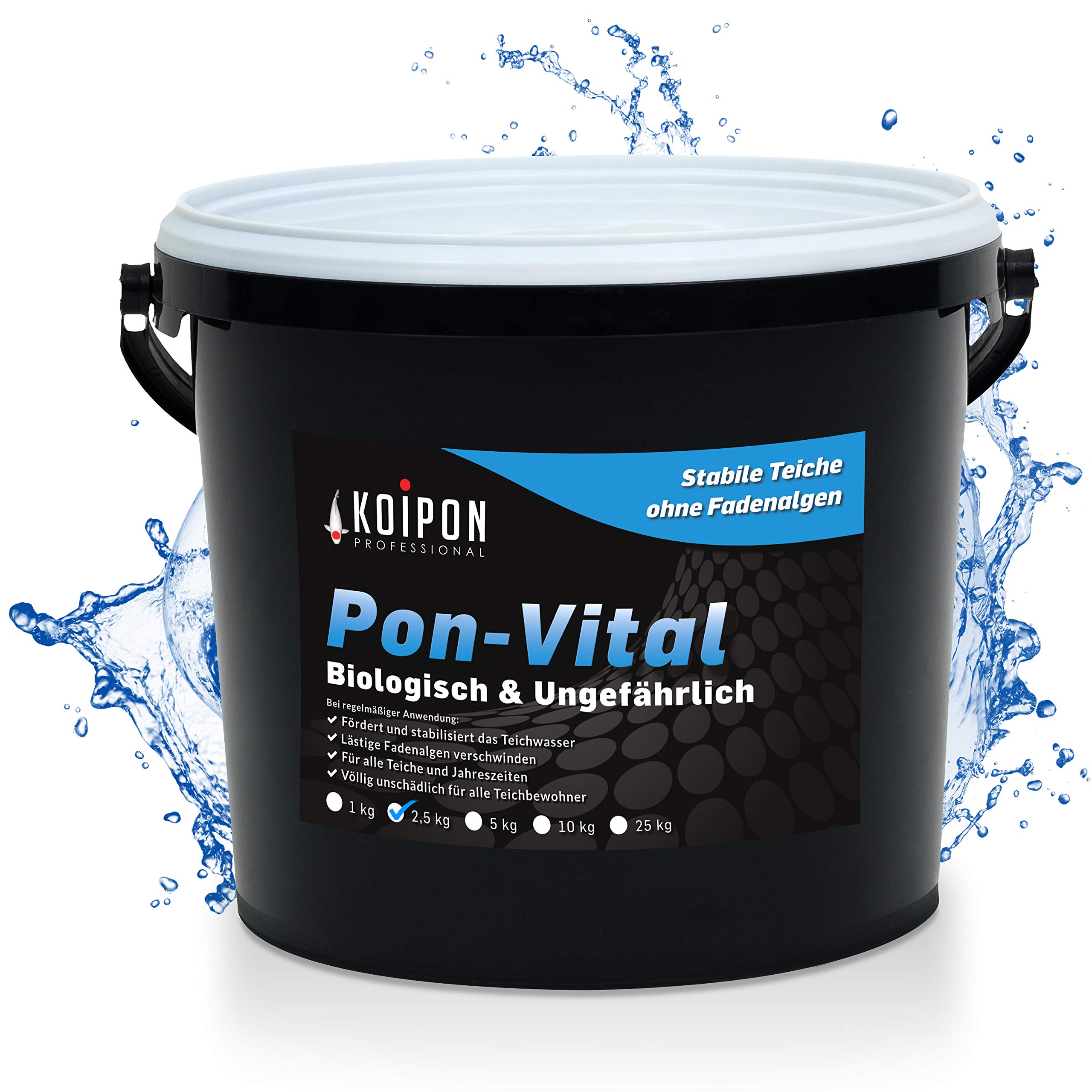 KOIPON Pon-Vital 2,5 kg, Die 100% biologische Alternative zum Fadenalgenvernichter gegen Algenwachstum und Fadenalgen im Gartenteich